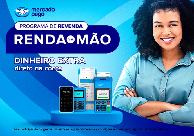 Empreendedora fazendo inscrição para participar do Programa de Revendedores do Mercado Pago